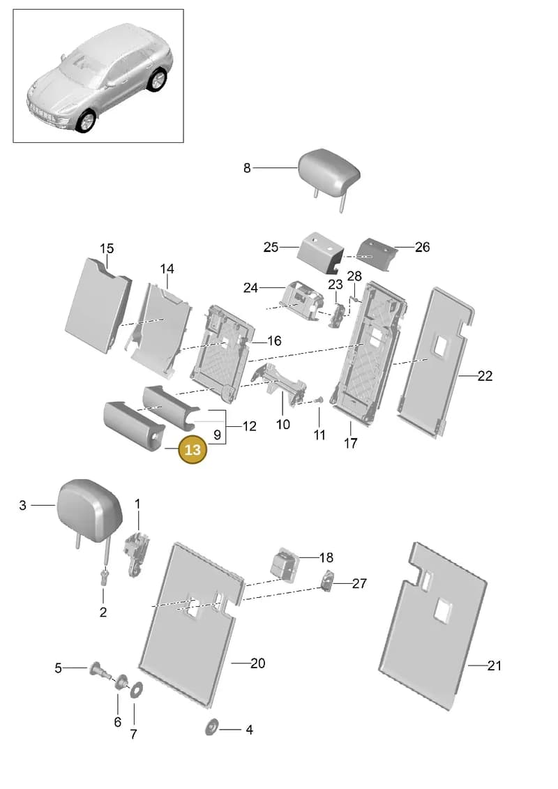 95B885853AOT5 — Porsche Macan GTS (2013-2018) diagram p44817050, position 13
