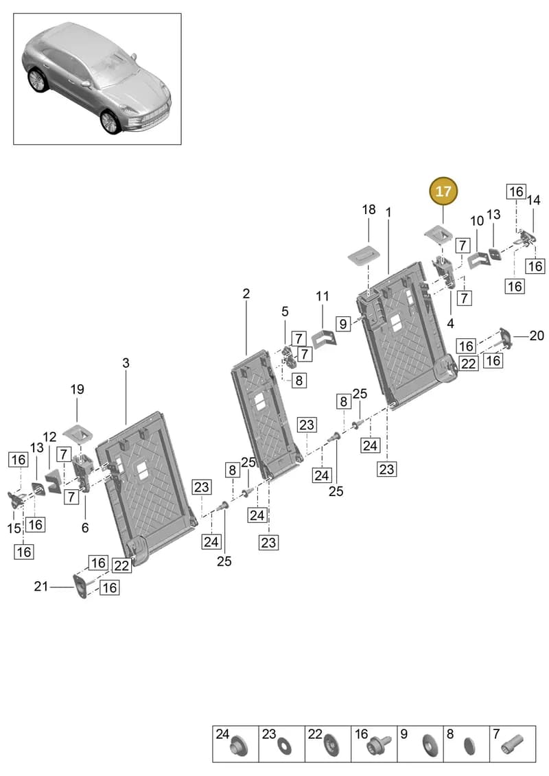 95B8858797N0 — Porsche Macan R4 TFSI (2018-) diagram p52818000, position 17