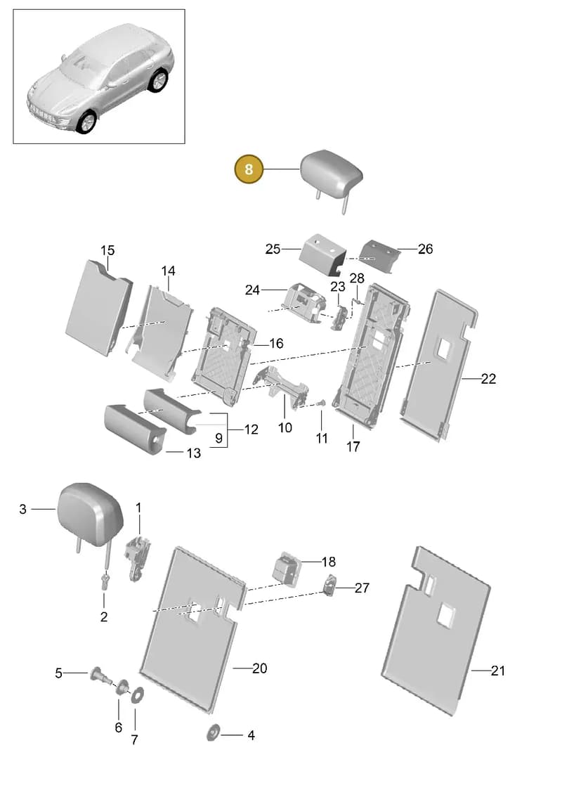 95B885900AYGI — Porsche Macan (2013-2018) diagram p44817050, position 8