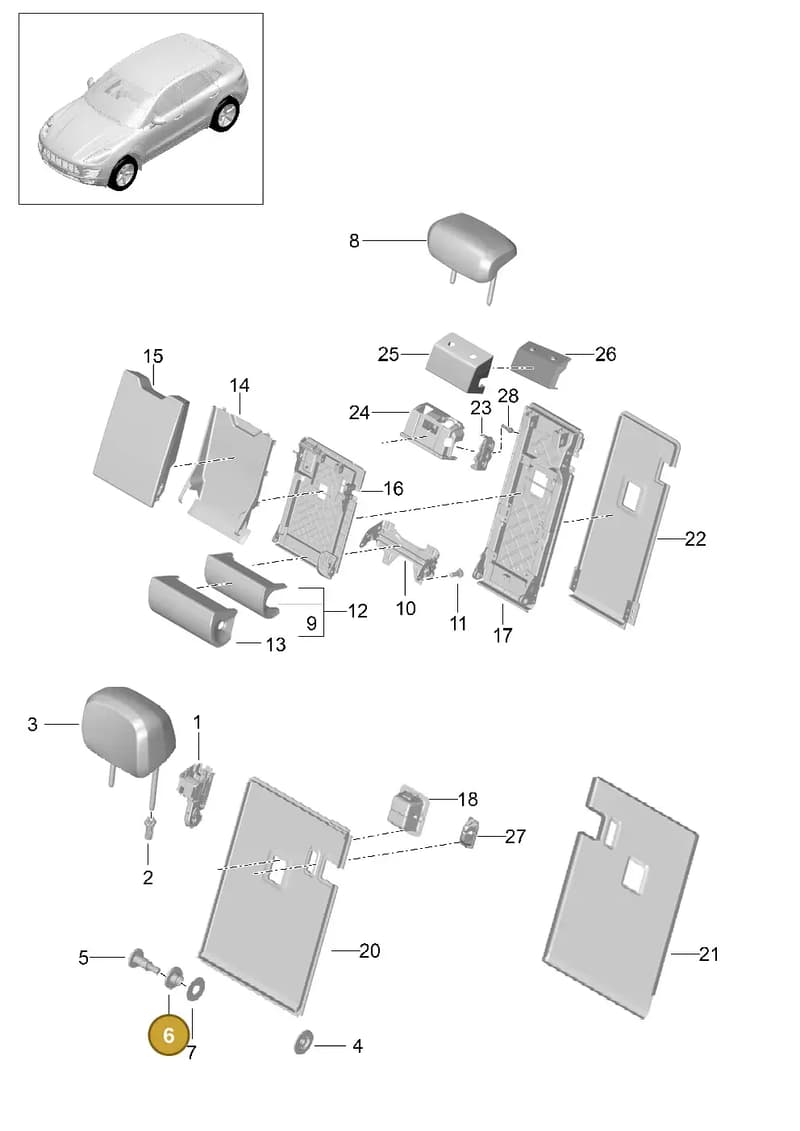 95B885937 — Porsche Macan (2013-2018) diagram p44817050, position 6