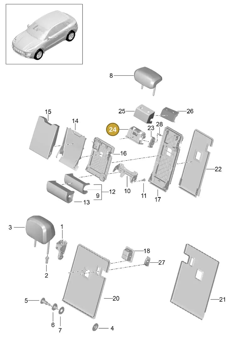 95B886165A — Porsche Macan (2013-2018) diagram p44817050, position 24