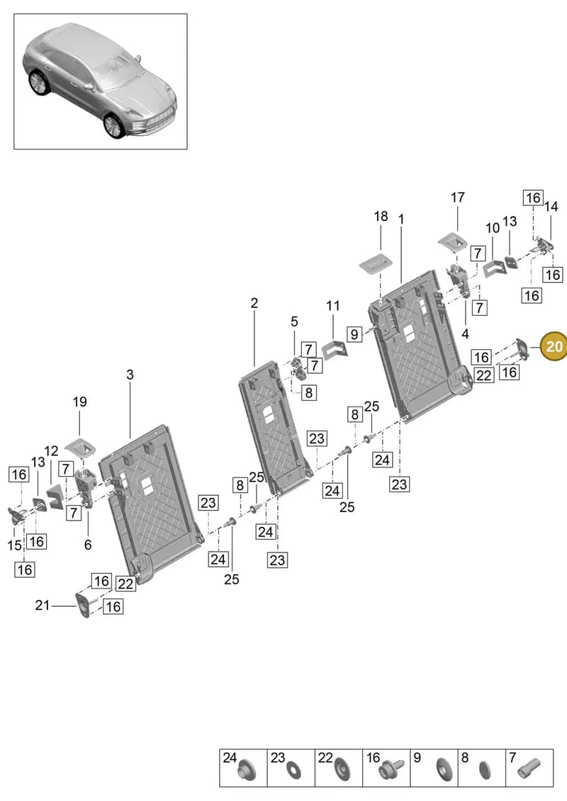 95B886173 — Porsche Macan (2018-2022) diagram p52818000, position 20