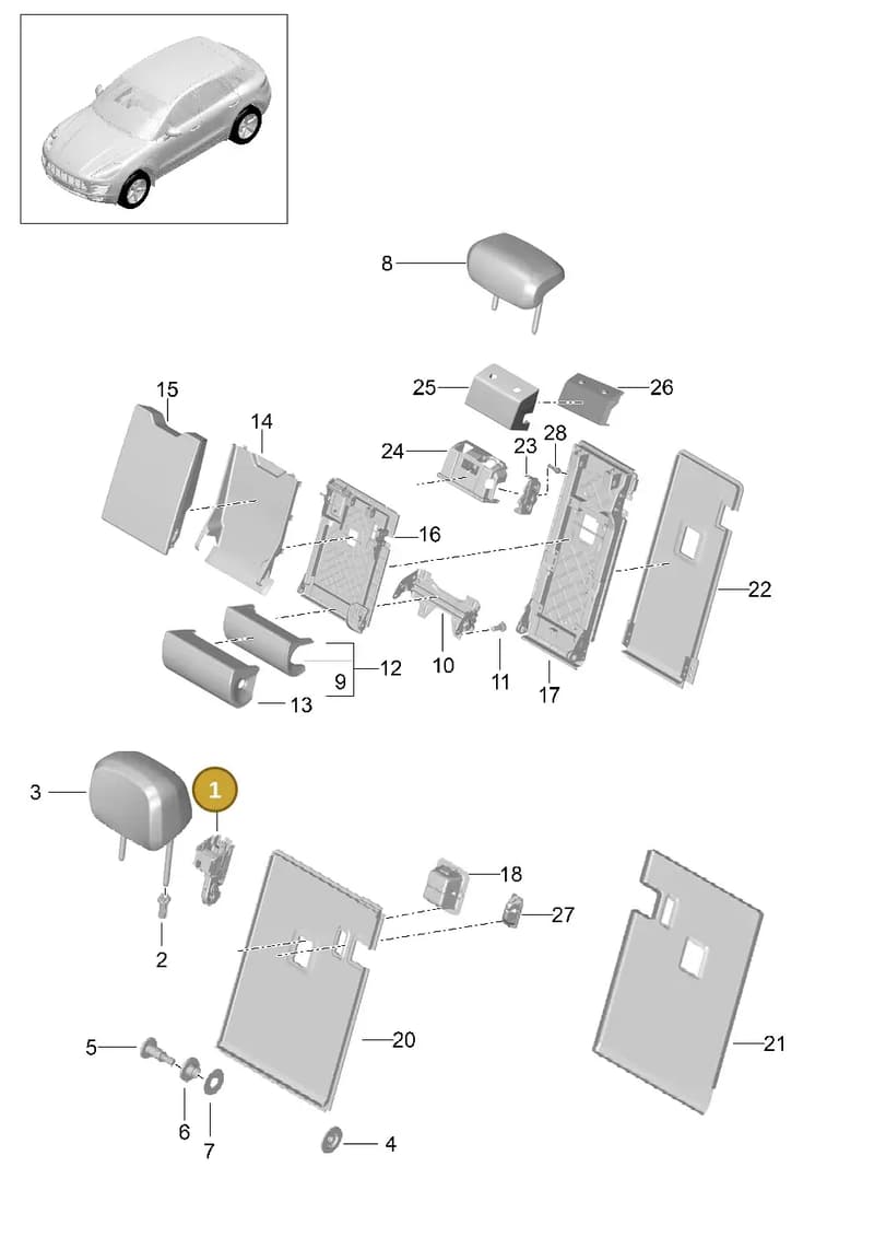 95B886186 — Porsche Macan (2013-2018) diagram p44817050, position 1