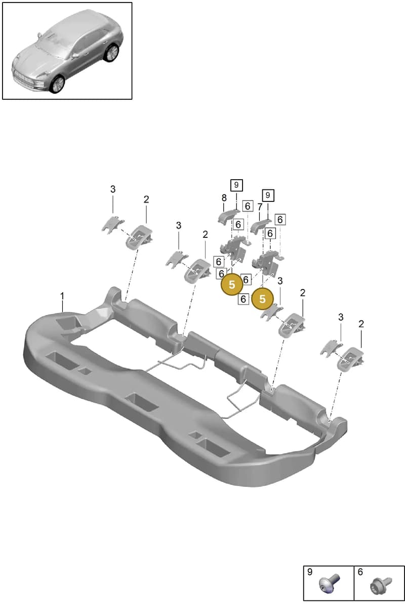 95B886186 — Porsche Macan (2018-2022) diagram p52818100, position 5