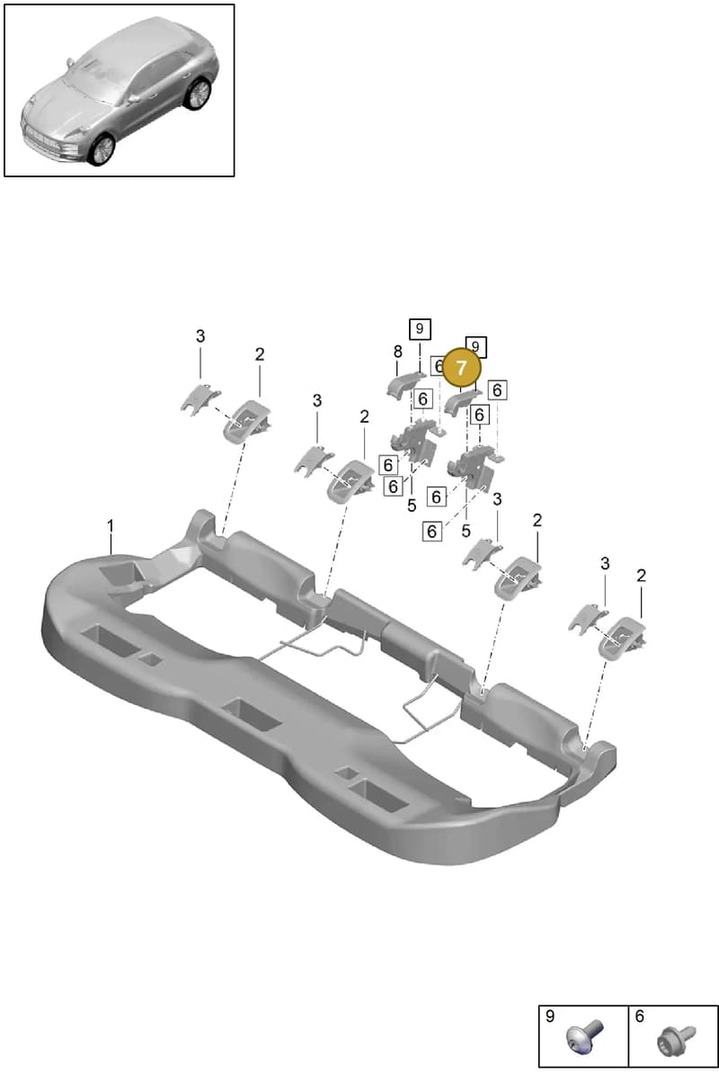95B886617 — Porsche Macan (2018-2022) diagram p52818100, position 7