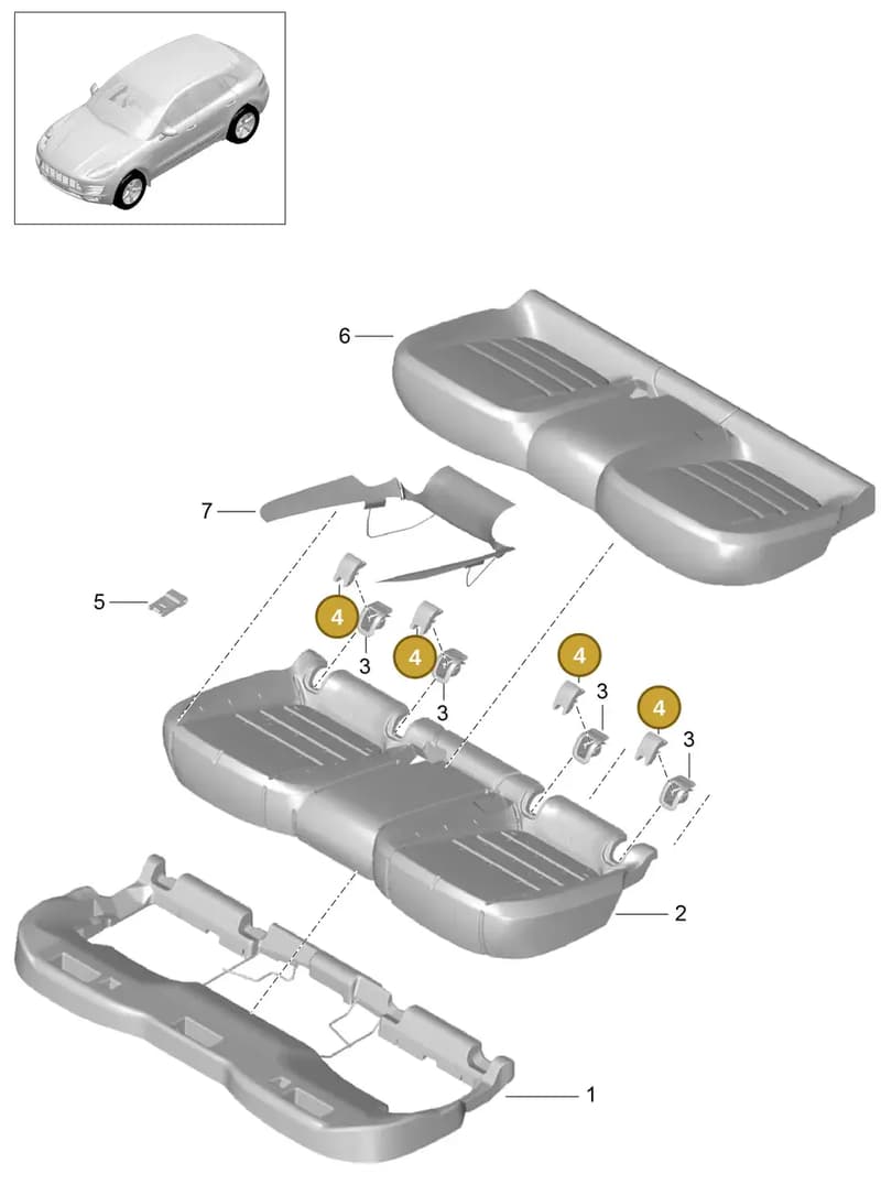 95B8871874H0 — Porsche Macan (2013-2018) diagram p44817040, position 4