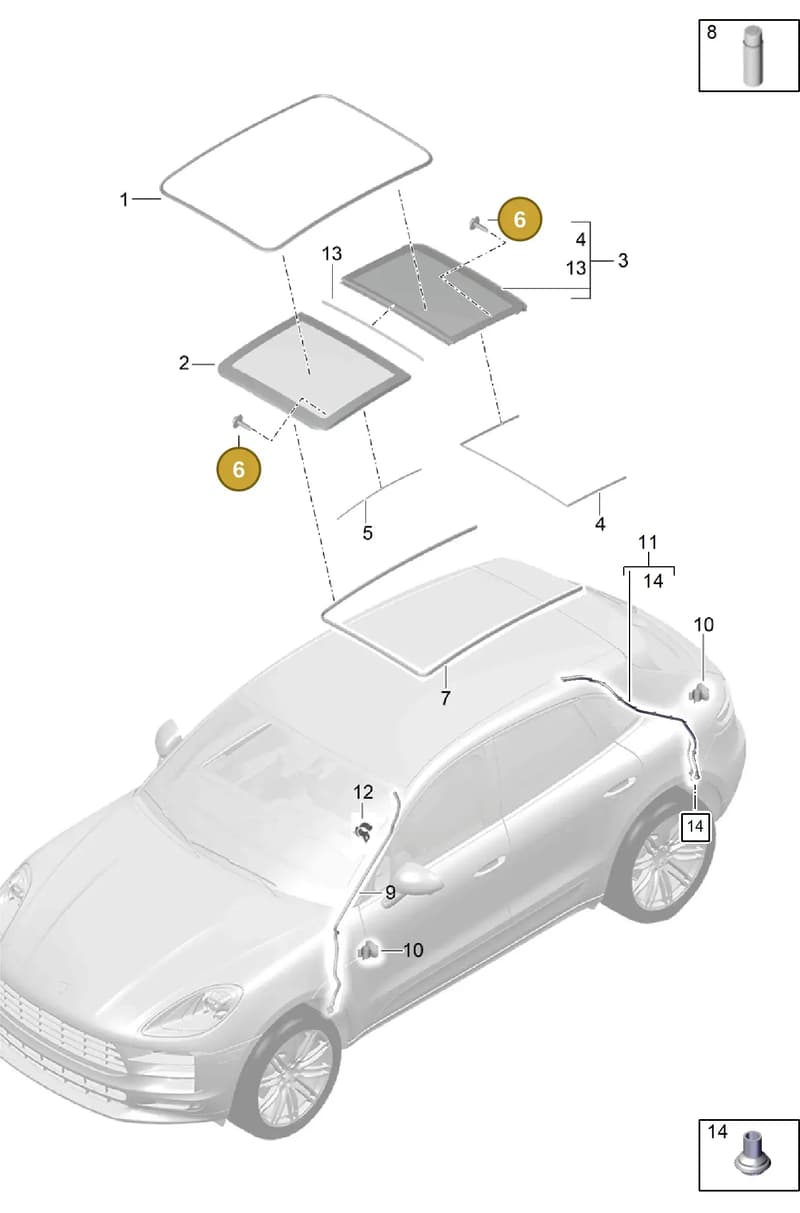 95B898011 — Porsche Macan (2018-2022) diagram p52811000, position 6