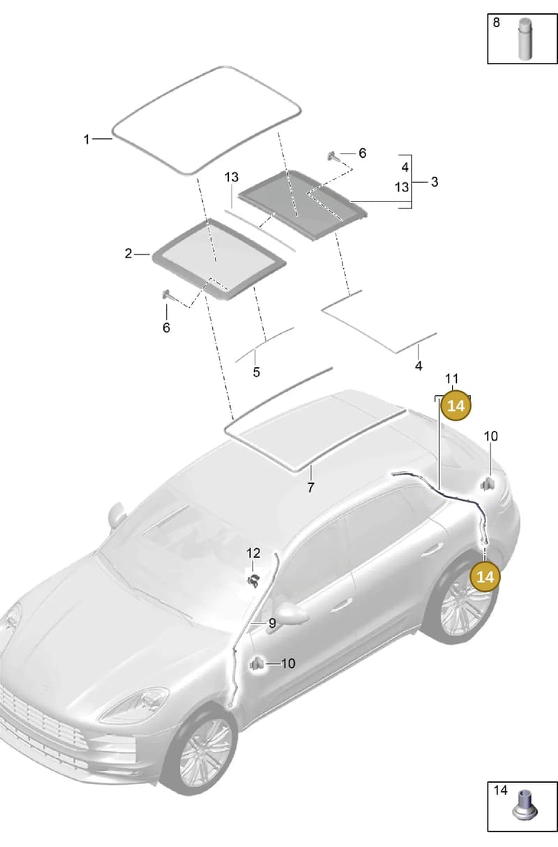 95B898012 — Porsche Macan (2018-2022) diagram p52811000, position 14