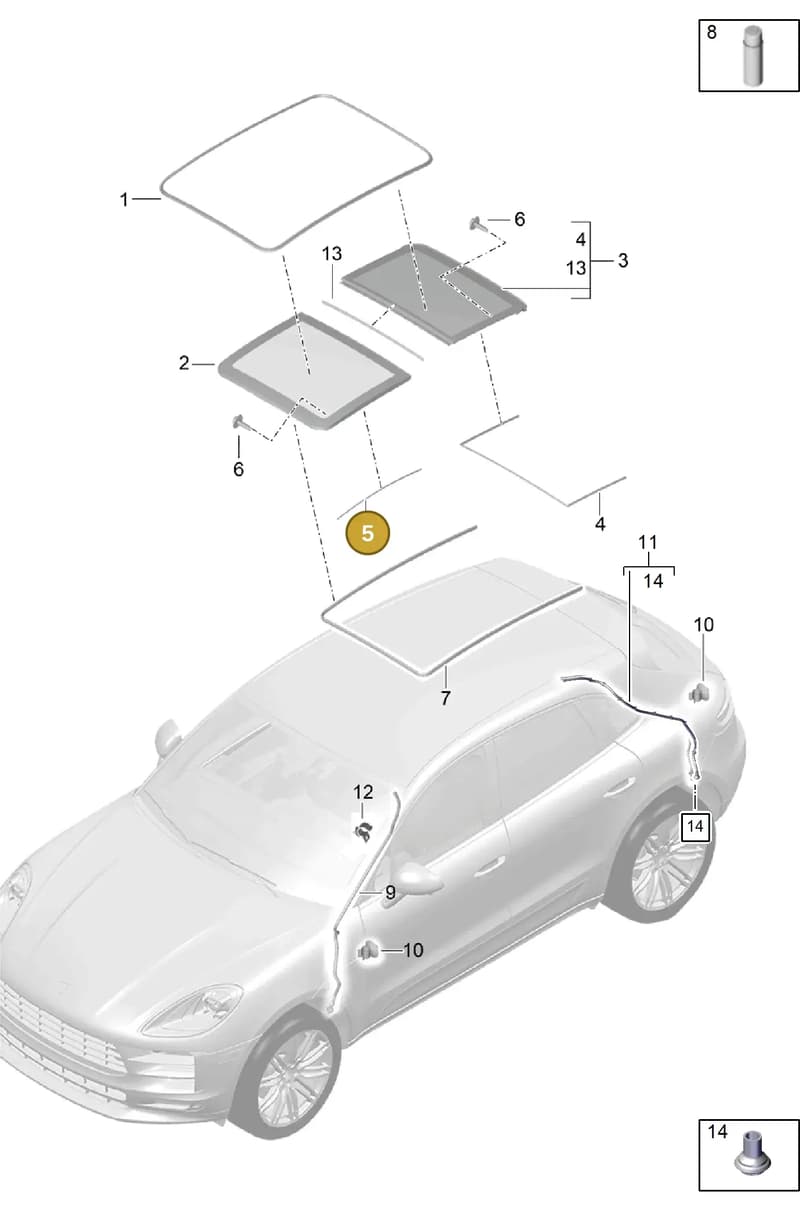 95B898021 — Porsche Macan (2018-2022) diagram p52811000, position 5