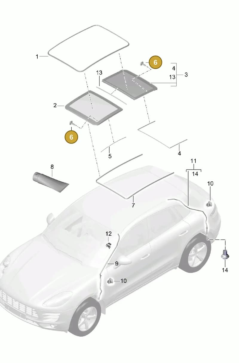 95B898026 — Porsche Macan (2013-2018) diagram p44811000, position 6