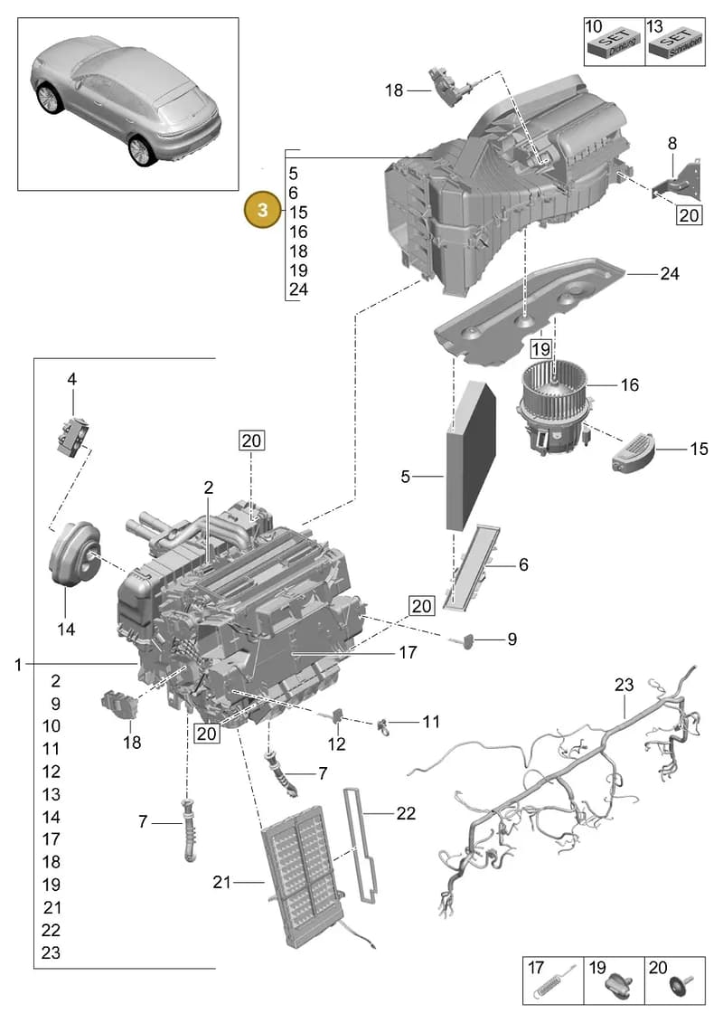 95B898033E — Porsche Macan (2018-2022) diagram p52814000, position 3
