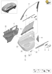 95B898101 Porsche Repair Set for Door Panel Trims