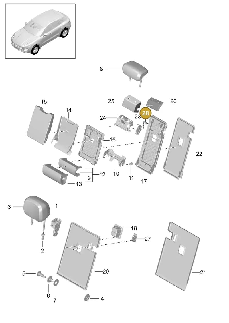 95B898107 — Porsche Macan (2013-2018) diagram p44817050, position 28
