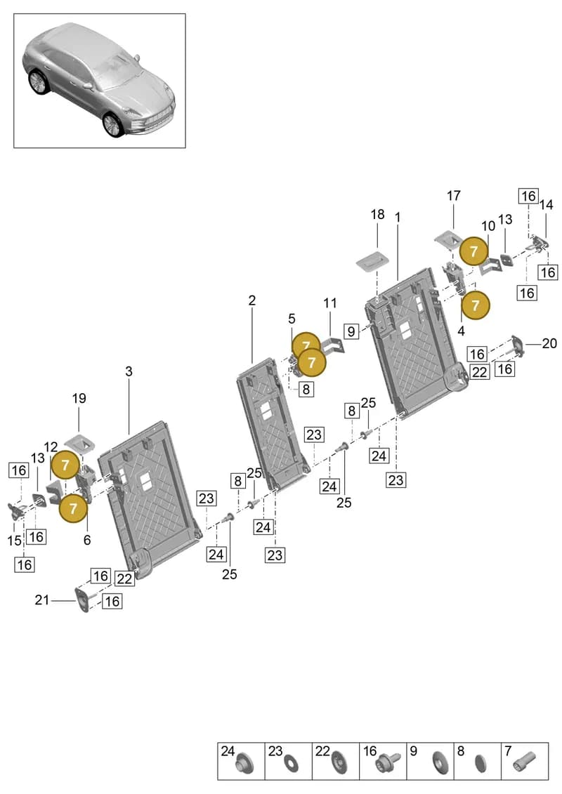 95B898107 — Porsche Macan (2018-2022) diagram p52818000, position 7