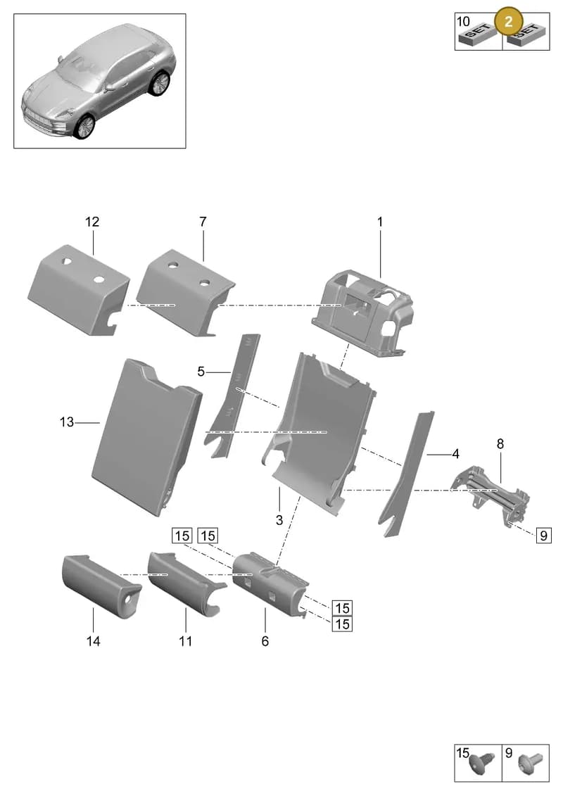 95B898108 — Porsche Macan (2018-2022) diagram p52818500, position 2