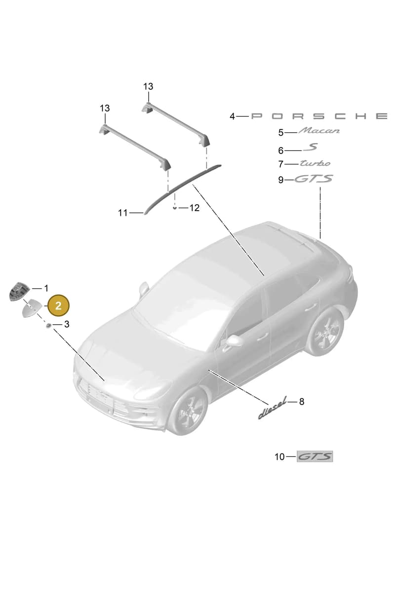 95B898566A — Porsche Macan (2013-2018) diagram p44810000, position 2