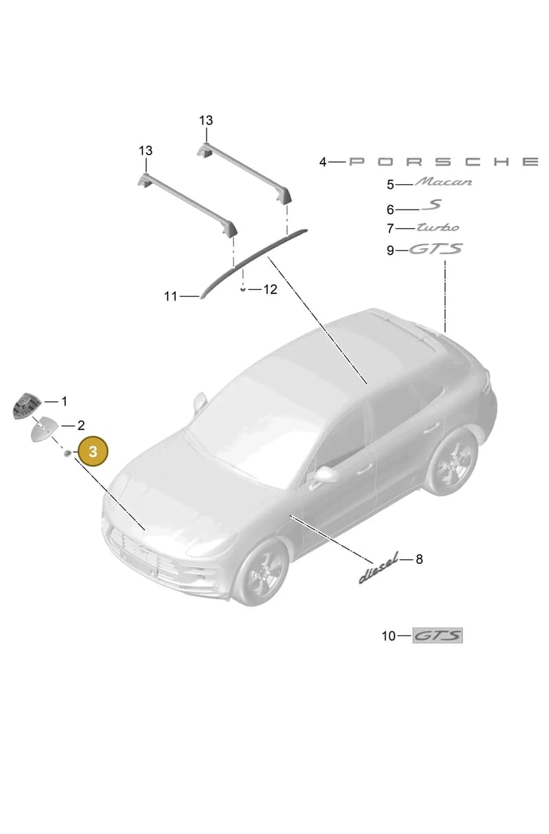95B898635 — Porsche Macan (2013-2018) diagram p44810000, position 3