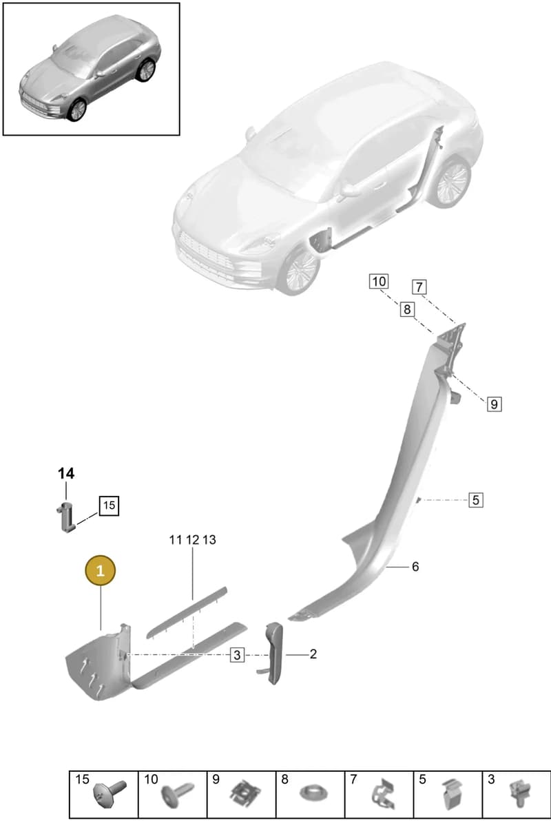 95B907040BQDML — Porsche Macan (2018-2022) diagram p52000191, position 1
