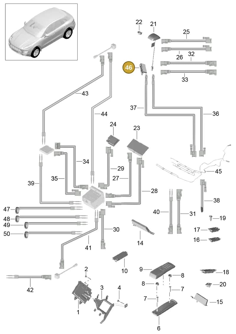 95B907245A — Porsche Macan (2013-2018) diagram p44911010, position 24+46