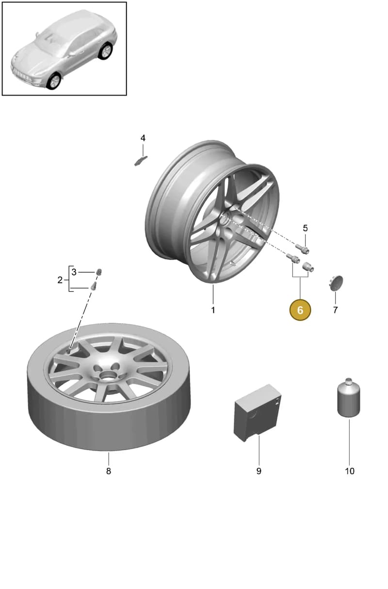 95B907324B — Porsche Macan (2013-2018) diagram p44601000, position 6