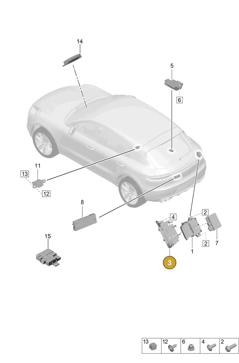 95B907371C — Porsche Macan (2018-2022) diagram p52901035, position 3