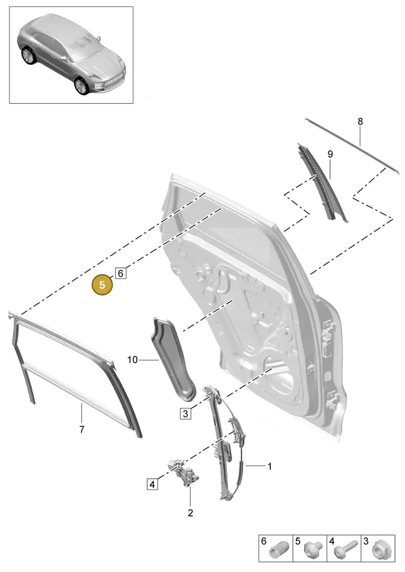 95B907462B — Porsche Macan (2018-2022) diagram p52000200, position 5