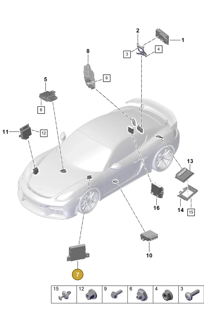 95B907530Y — Porsche Cayman (2019-2022) diagram p55901030, position 7
