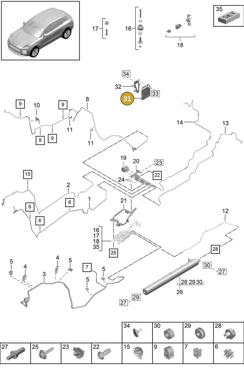 95B907553Q — Porsche Macan (2018-2022) diagram p52502020, position 31