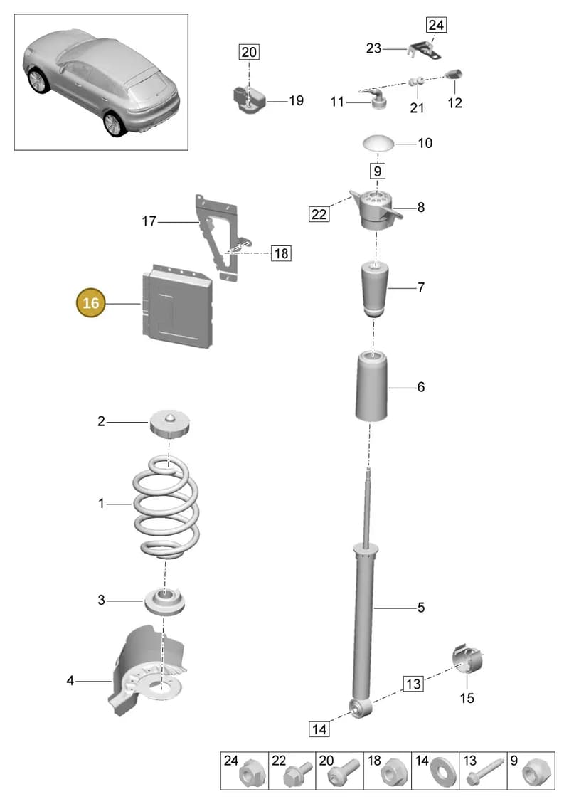 95B907557T — Porsche Macan (2018-2022) diagram p52502000, position 16