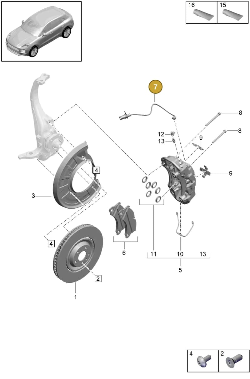 95B907637G — Porsche Macan (2018-2022) diagram p52602010, position 7