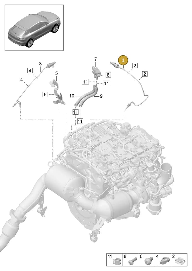 95B919529E — Porsche Macan (2018-2022) diagram p52202420, position 1