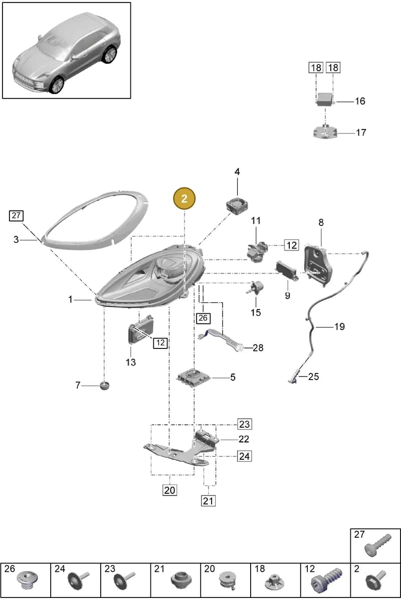 95B927755J — Porsche Macan (2018-2022) diagram p52000220, position 2
