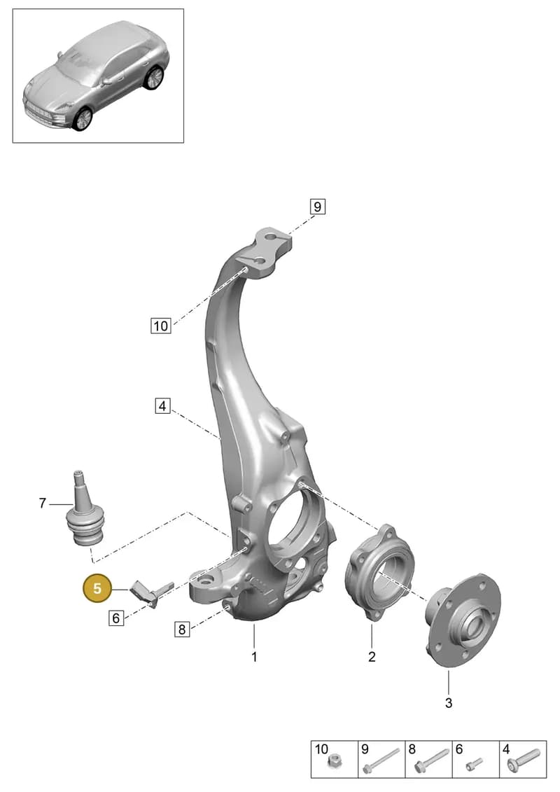 95B927803B — Porsche Macan (2018-2022) diagram p52401020, position 5