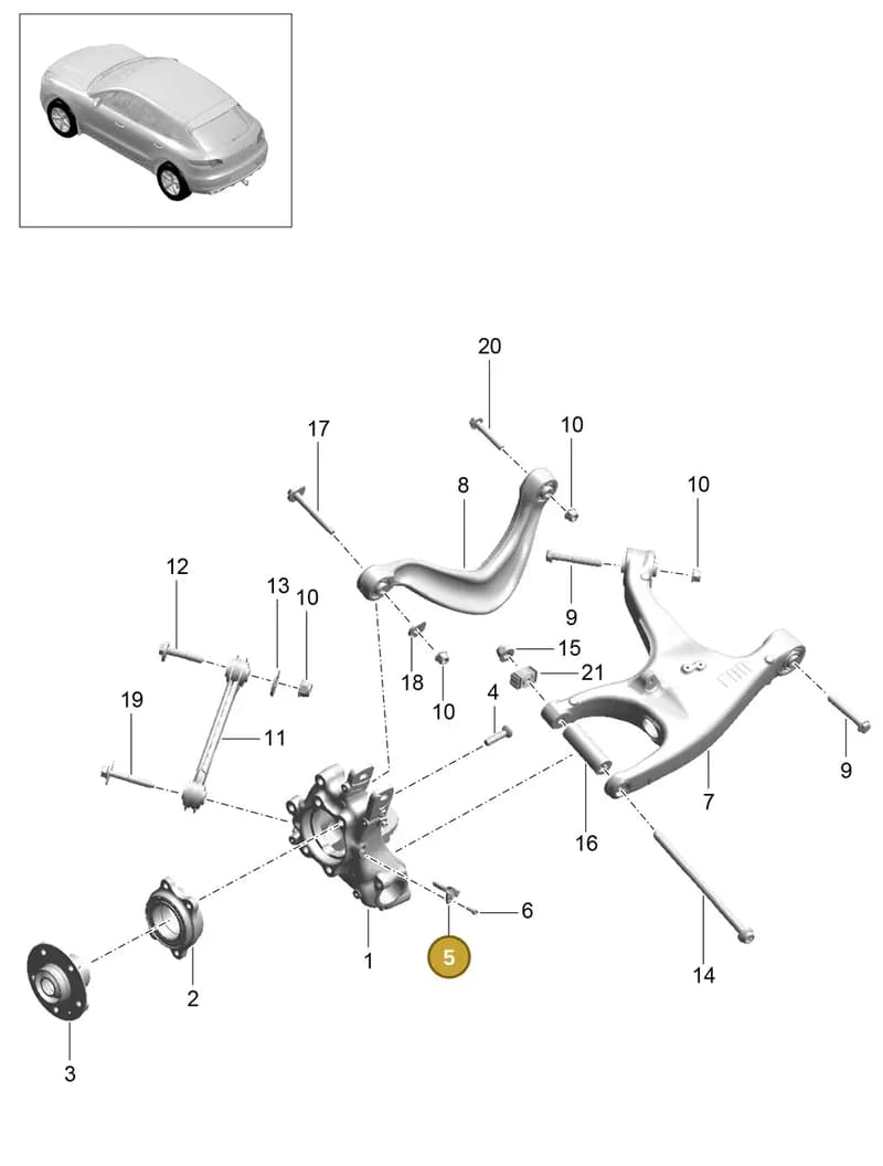 95B927804B — Porsche Macan (2013-2018) diagram p44501000, position 5
