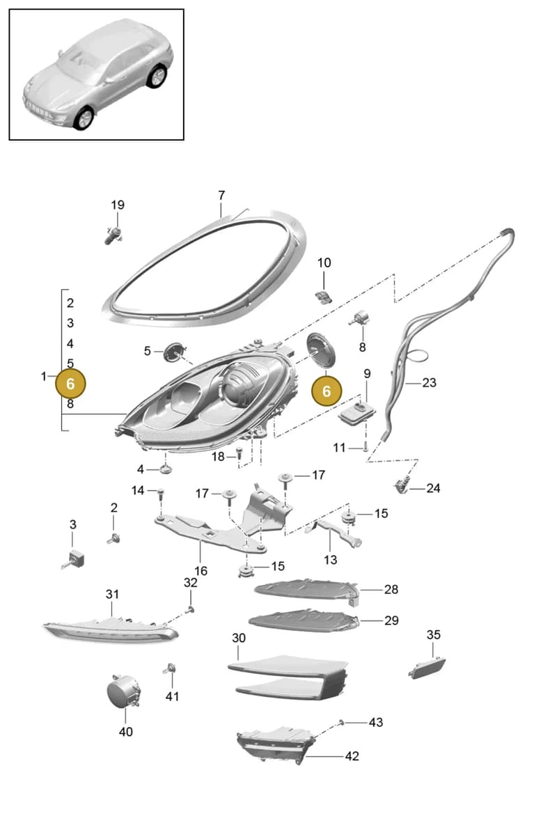 95B941363 — Porsche Macan (2013-2018) diagram p44905000, position 6