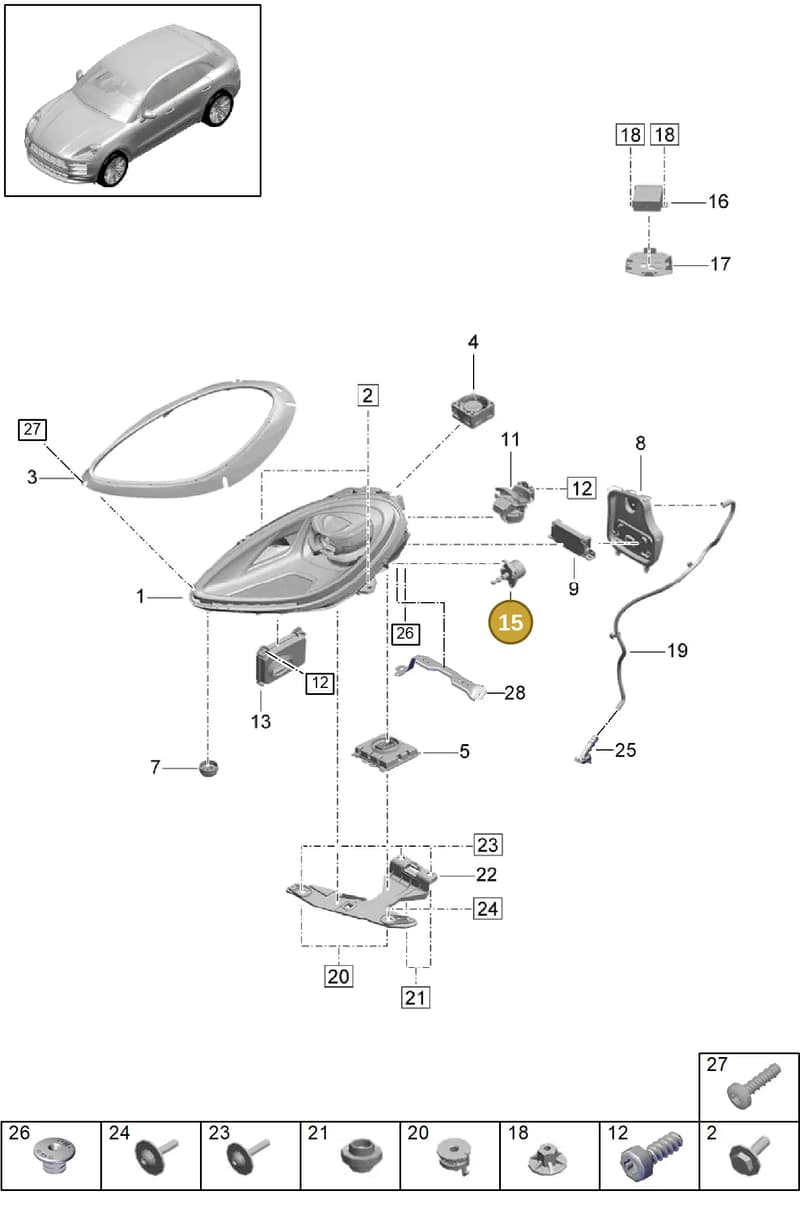 95B945063A — Porsche Macan (2018-2022) diagram p52000220, position 15