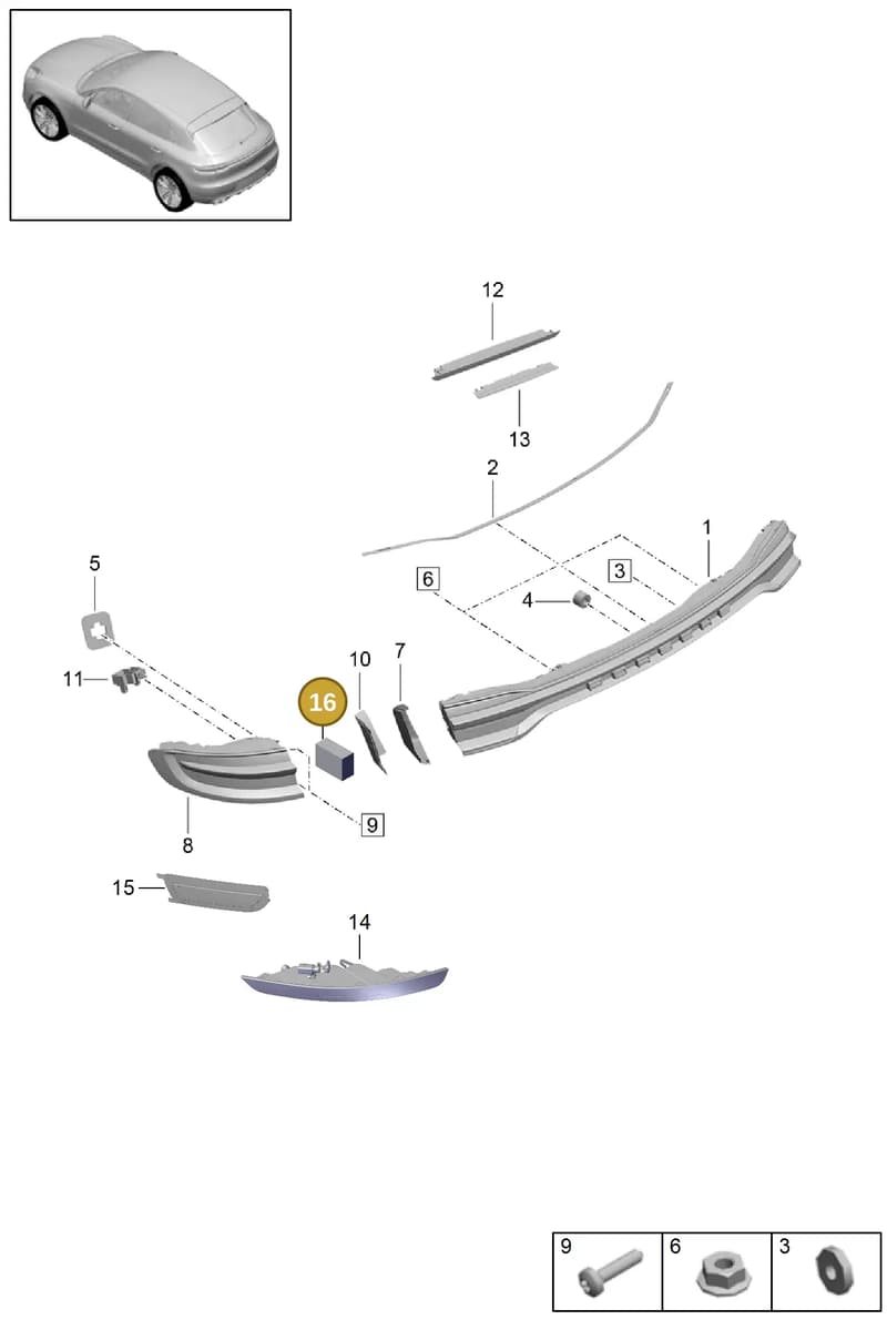95B945369B — Porsche Macan (2018-2022) diagram p52000220, position 16