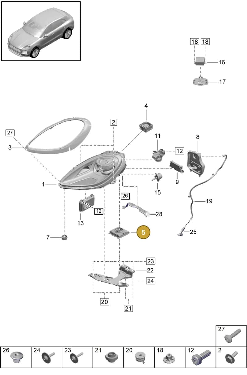 95B945369 — Porsche Macan (2018-2022) diagram p52000220, position 5