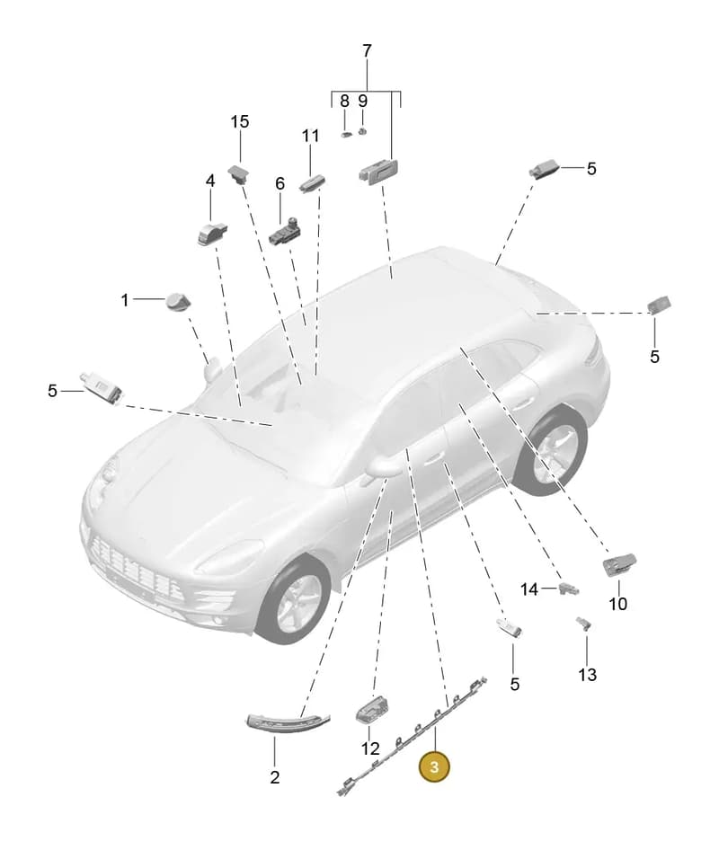 95B947093 — Porsche Macan (2013-2018) diagram p44903004, position 3