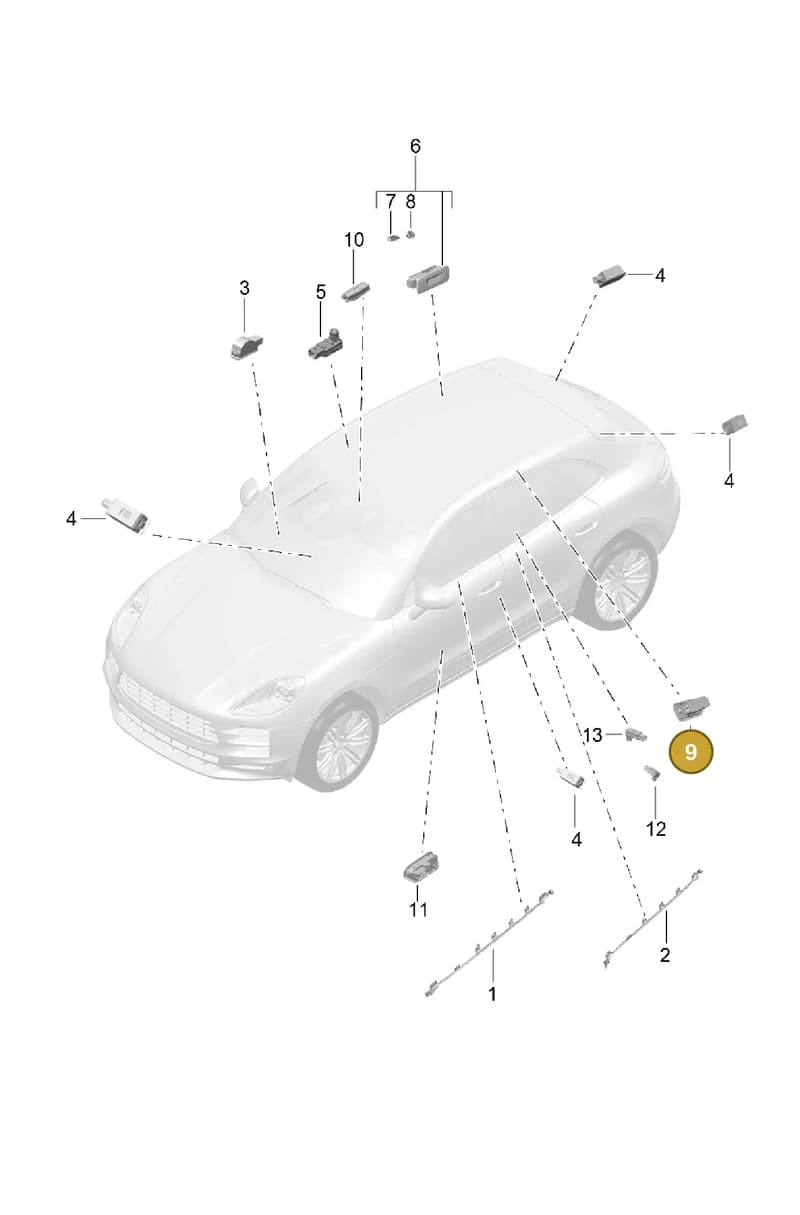 95B947303A7N0 — Porsche Macan (2018-2022) diagram p52903040, position 9