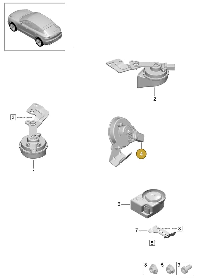 95B951097B — Porsche Macan (2018-2022) diagram p52000170, position 4