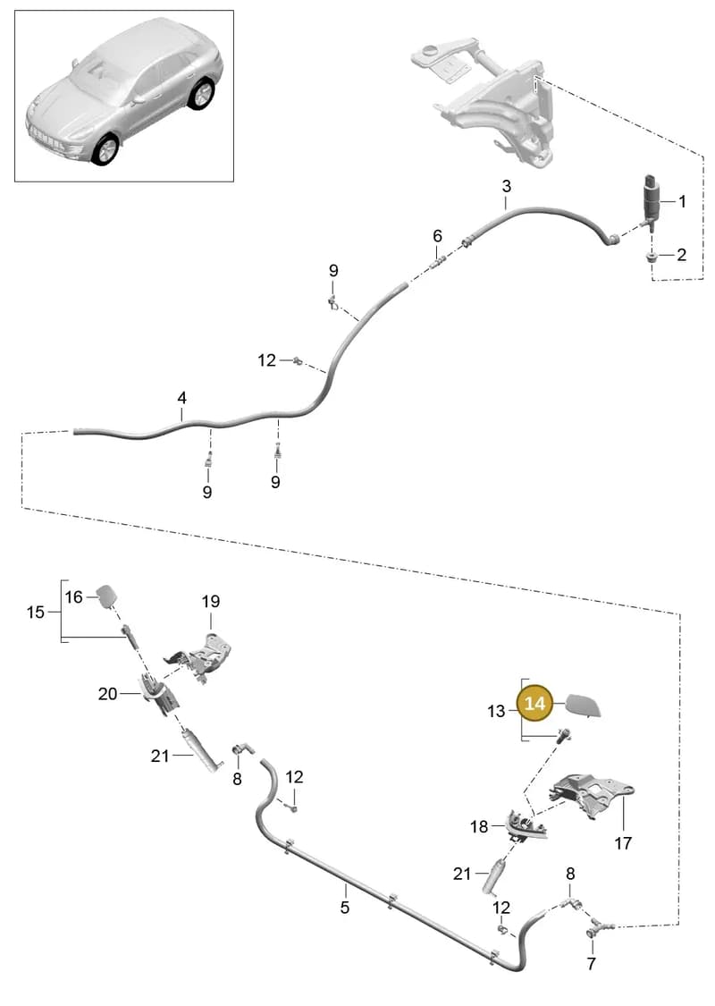 95B955283A — Porsche Macan (2013-2018) diagram p44904020, position 14