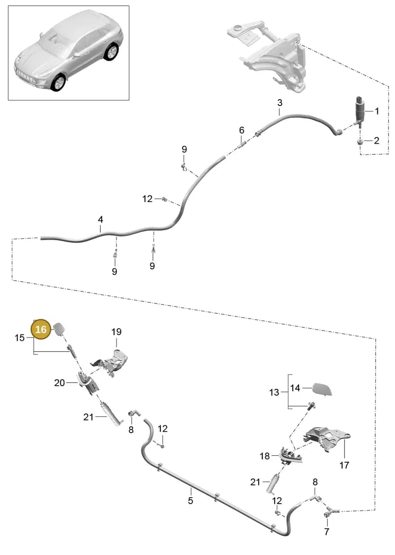 95B955284A — Porsche Macan (2013-2018) diagram p44904020, position 16