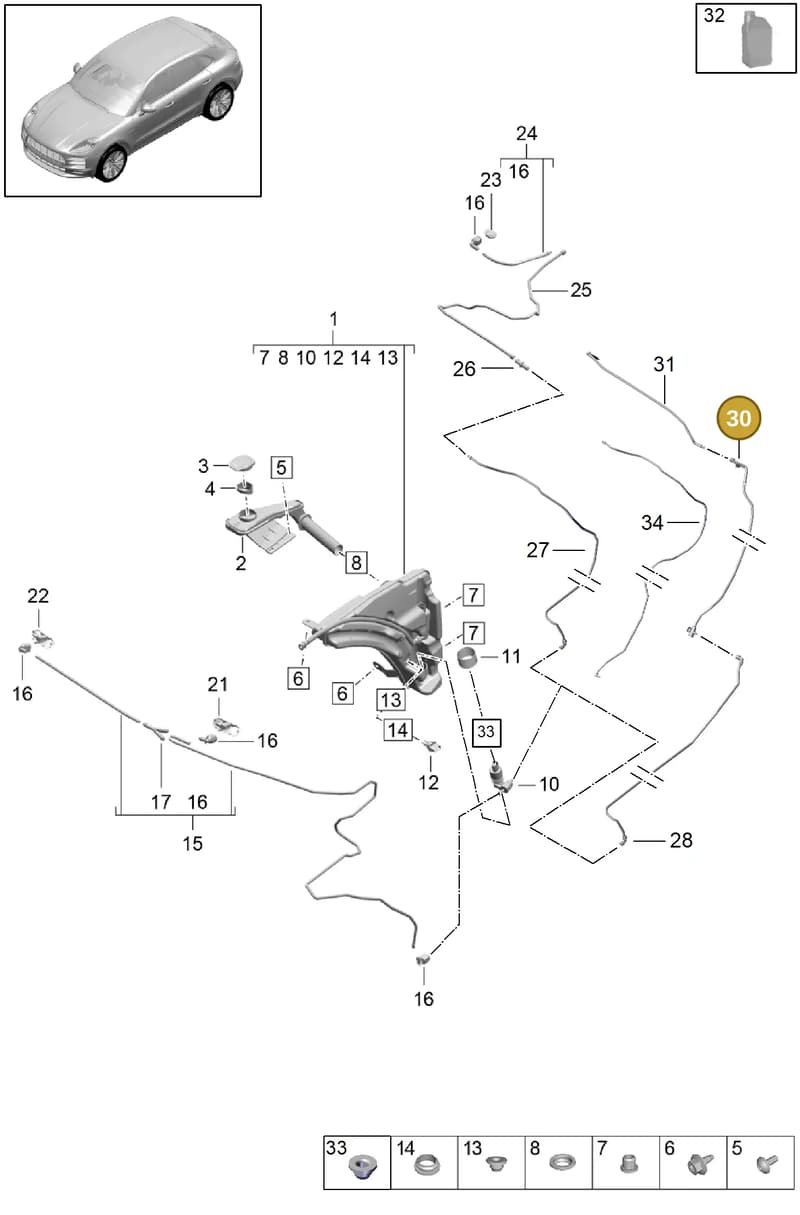 95B955941D — Porsche Macan (2018-2022) diagram p52904100, position 30