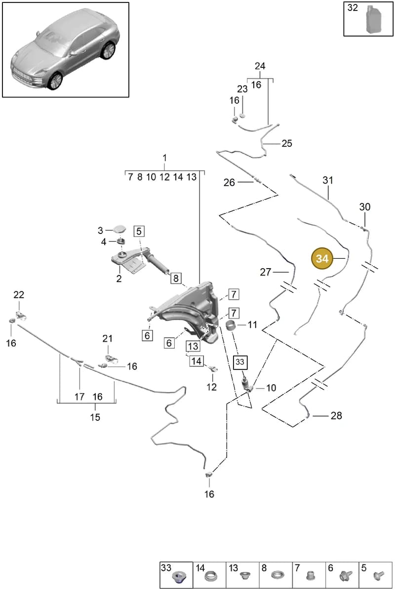 95B955972 — Porsche Macan (2018-2022) diagram p52904100, position 34