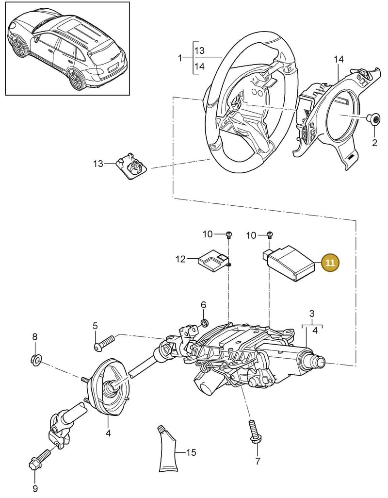 95B959256E — Porsche Cayenne (2010-2018) diagram p37403030, position 11