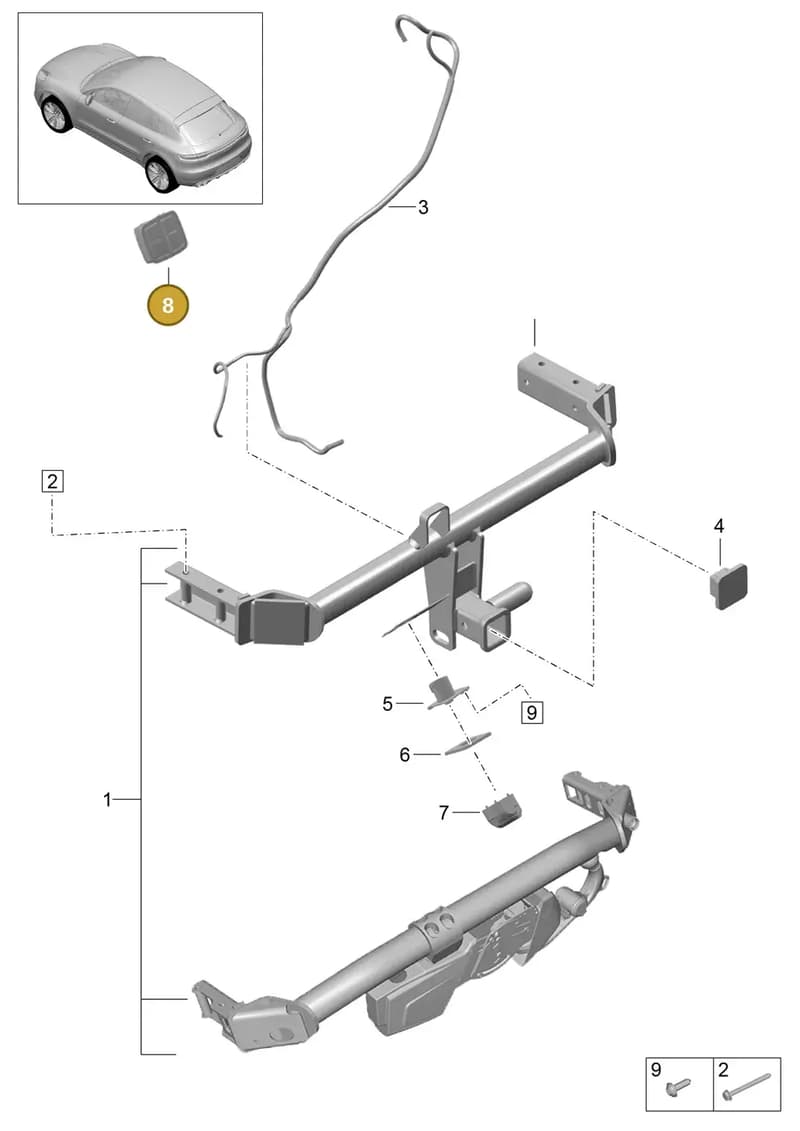 95B959511EDML — Porsche Macan (2018-2022) diagram p52002000, position 8