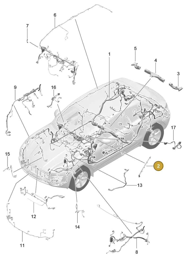 95B971035N — Porsche Macan (2013-2018) diagram p44902010, position 2