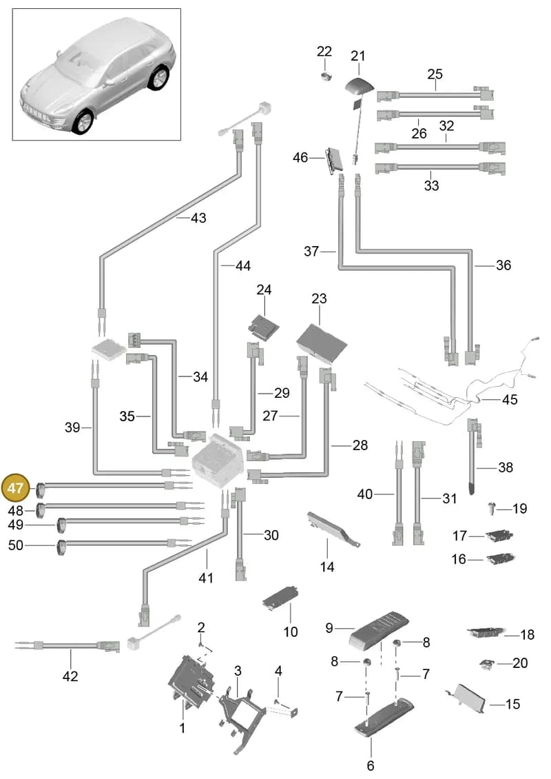 95B971086A — Porsche Macan (2013-2018) diagram p44911010, position 47