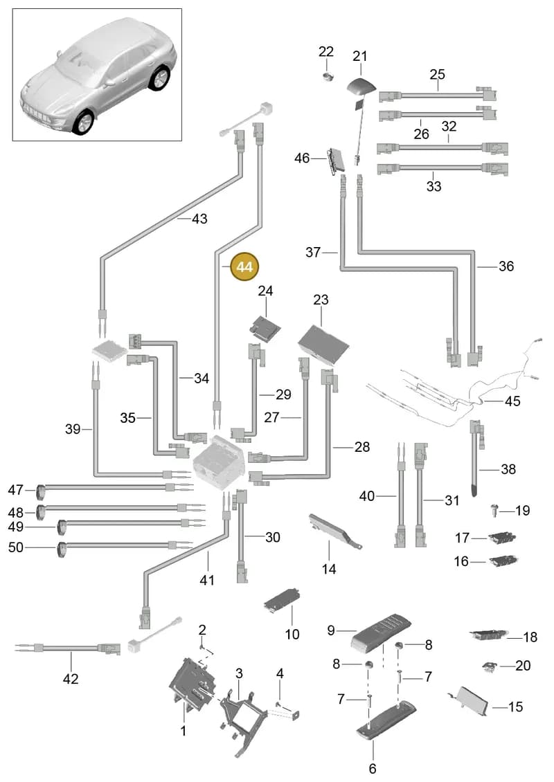 95B971298A — Porsche Macan (2013-2018) diagram p44911010, position 44